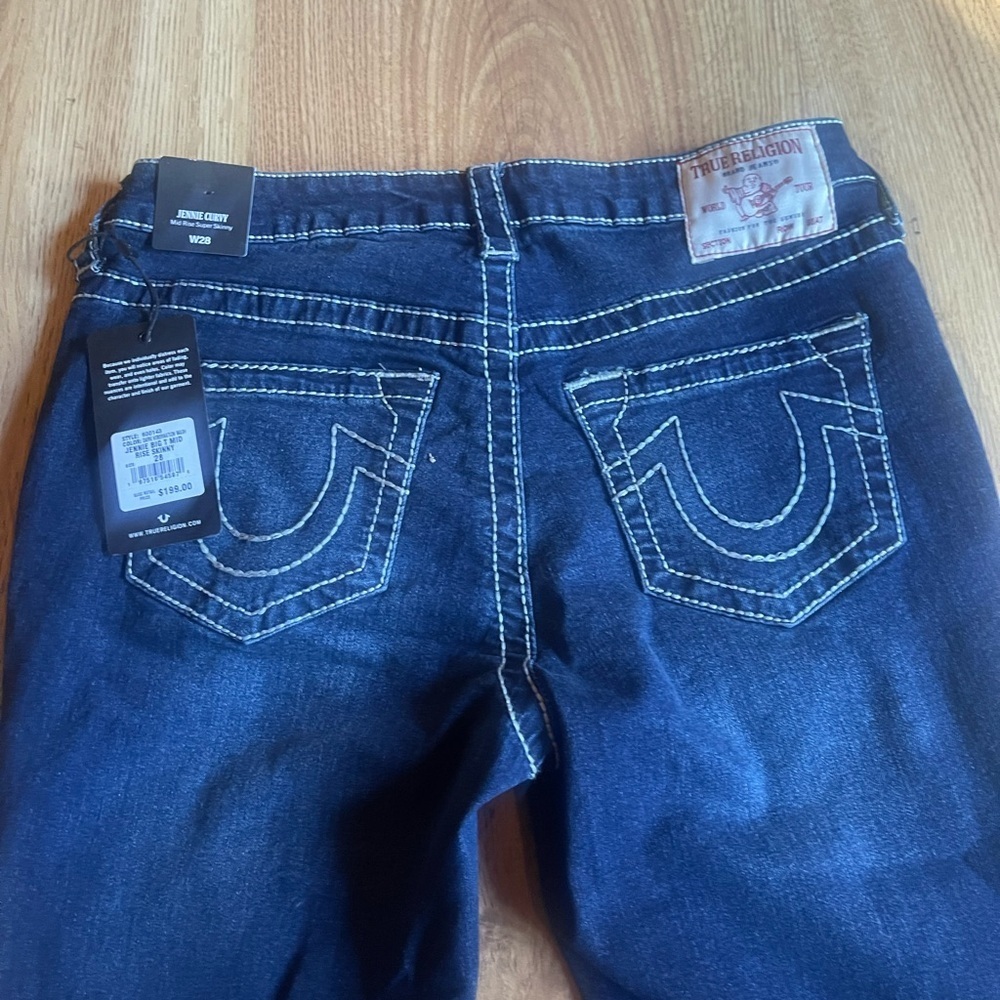 NWT True Religion Jennie Curvy Mid Rise Super Skinny Jeans - Picture 7 of 8